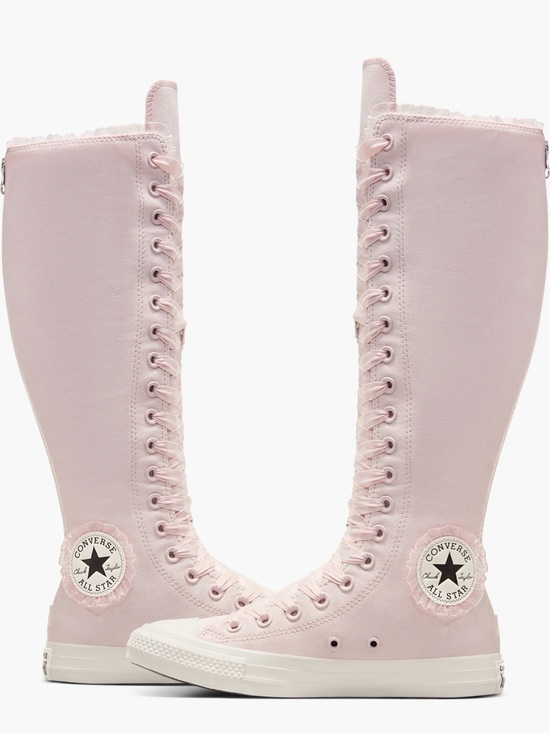 Converse Shoes - Converse Tall Lace-Up Knee-High Canvas Boots in Pale Pink